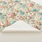 Couverture Sherpa Tourbillons floraux Whimsical en Pastel (3/4)