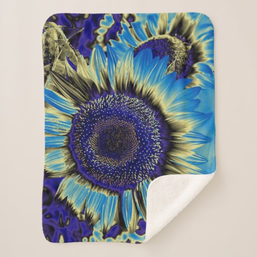 Couverture Sherpa Tournesol bleu (Devant)