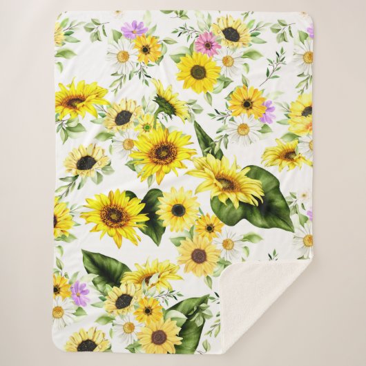 Couverture Sherpa Tournesol d'aquarelle 7 (Devant)