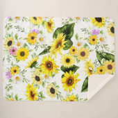 Couverture Sherpa Tournesol d'aquarelle 7 (Devant (Horizontal))