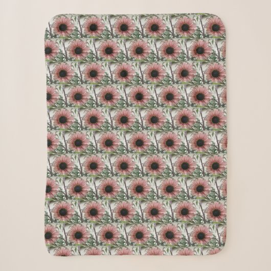 Couverture Sherpa Tournesol rose pâle (Devant)