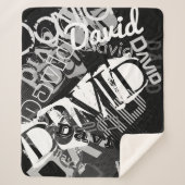 Couverture Sherpa Tout nom Personnalisable Créatif Noir & Blanc (Devant)