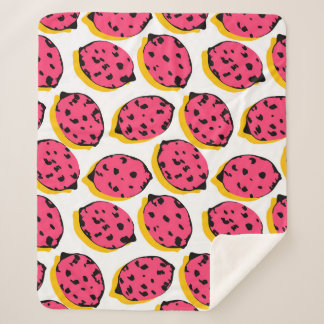 Couverture Sherpa tout sur citron motif vintageabstrait, art, dos