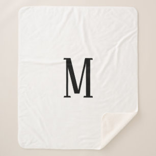 Couverture Sherpa Toute lettre Couleurs noires et blanches ou do-i