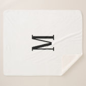 Couverture Sherpa Toute lettre | Couleurs noires et blanches ou do-i (Devant (Horizontal))