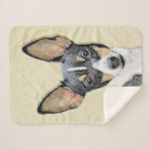 Couverture Sherpa Toy Fox Terrier Peinture - Cute Original Chien Art (Devant (Horizontal))