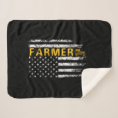 Couverture Sherpa Tracteur American USA Drapeau Funny Farmer Rancher (Devant (Horizontal))