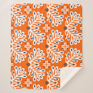 Couverture Sherpa Tradition scandinave : Mosaïque florale ethnique.