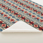 Couverture Sherpa Traditional Folk Embroidery Stripe Pattern (3/4)
