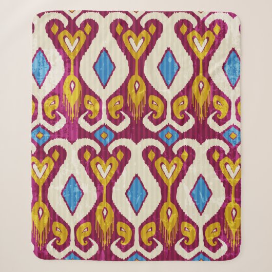 Couverture Sherpa Traditional ikat fabric seamless pattern (Devant)