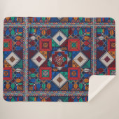Couverture Sherpa Traditionnel Palestine Broderie tatreez coloré (Devant (Horizontal))