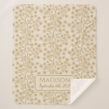 Trailing Gold Nom floral Date de naissance Bébé