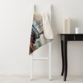 Couverture Sherpa Train à vapeur sur un pont - Peinture à l'huile (En situation)