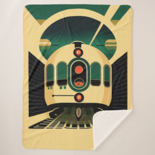 Couverture Sherpa Train Futuriste Sherpa Blanket