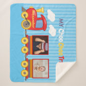 Couverture Sherpa Train Jouet Toddler Boy Birthday Blue (Devant)