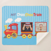 Couverture Sherpa Train Jouet Toddler Boy Birthday Blue (Devant (Horizontal))