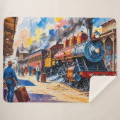 Couverture Sherpa Train Locomotive Old Steam Engine (Devant (Horizontal))