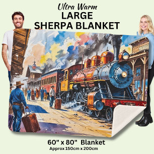 Couverture Sherpa Train Locomotive Old Steam Engine