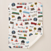 Couverture Sherpa Train Motif Petit Garçon Prénom Choo Choo Enfants (Devant)