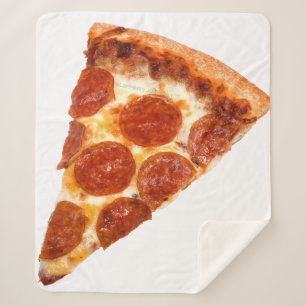 Couverture Sherpa tranche de pizza pepperoni classique de SlipperyJo