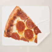 Couverture Sherpa tranche de pizza pepperoni classique de SlipperyJo (Devant (Horizontal))