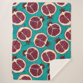 Couverture Sherpa Tranches de grenade sur turquoise (Devant)