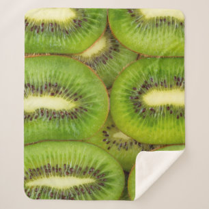 Couverture Sherpa Tranches de kiwi frais et mûrs en brun de rôti, c