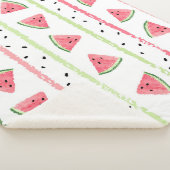 Couverture Sherpa Tranches de pastèque : Aquarelle rayée sans fil (3/4)