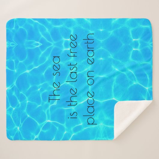 Couverture Sherpa Transparent Aqua Turquoise Océan Motivation (Devant (Horizontal))