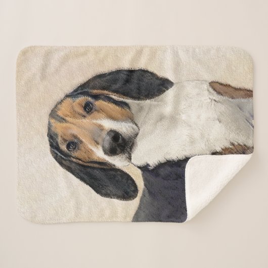 Couverture Sherpa Treeing Walker Coonhound Peinture - Art original (Devant (Horizontal))