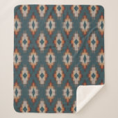 Couverture Sherpa Trendy Turquoise bleu orange foncé gris Brown Art  (Devant)