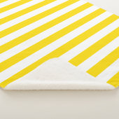 Couverture Sherpa Trendy Yellow White Stripes Modèle personnalisé Mo (3/4)