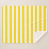 Couverture Sherpa Trendy Yellow White Stripes Modèle personnalisé Mo (Devant (Horizontal))