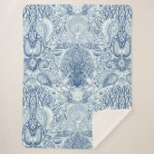 Couverture Sherpa Trésors de plage en bleu (Devant)