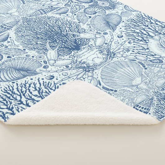 Couverture Sherpa Trésors de plage en bleu (3/4)