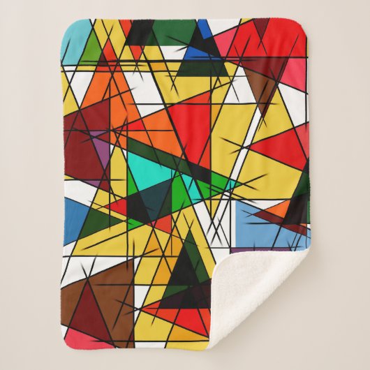 Couverture Sherpa Triangle Coloré Géométrique Moderne (Devant)