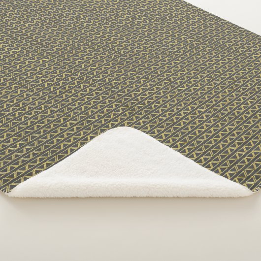 Couverture Sherpa Triangle d'or Abstrait moderne Motif aléatoire (3/4)