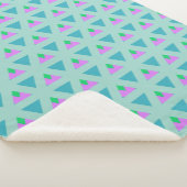 Couverture Sherpa Triangle géométrique Motif Turquoise violet (3/4)