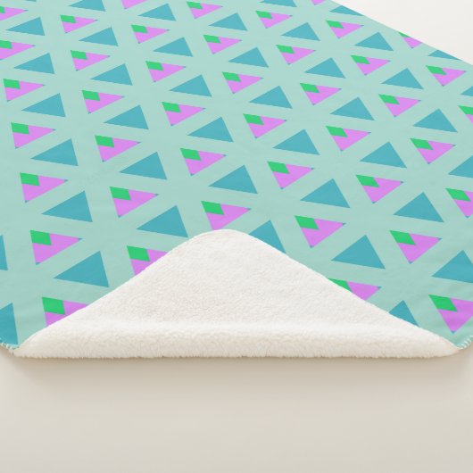 Couverture Sherpa Triangle géométrique Motif Turquoise violet (3/4)