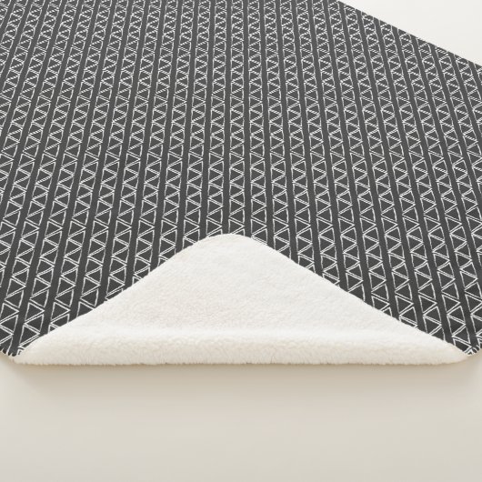 Couverture Sherpa Triangle gris Abstrait Motif aléatoire moderne  (3/4)