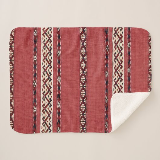 Couverture Sherpa Triangle Striangle Kilim II Rouge Noir Blanc  (Devant (Horizontal))