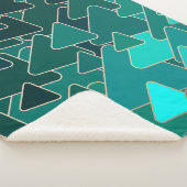 Couverture Sherpa Triangle Turquoise géométrique moderne (3/4)