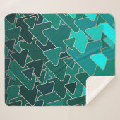 Couverture Sherpa Triangle Turquoise géométrique moderne (Devant (Horizontal))