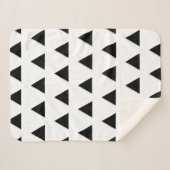 Couverture Sherpa Triangles blanc et noir (Devant (Horizontal))