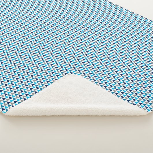 Couverture Sherpa Triangles bleu moderne Motif géométrique (3/4)