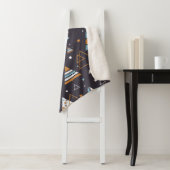 Couverture Sherpa Triangles colorés Motif sans couture (En situation)
