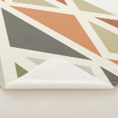 Couverture Sherpa Triangles d'art géométrique rétro Vert Orange (3/4)