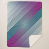 Couverture Sherpa triangles gris magenta turquoise (Devant)