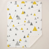 Couverture Sherpa Triangles jaunes et gris Motif géométrique (Devant)