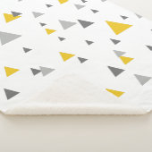 Couverture Sherpa Triangles jaunes et gris Motif géométrique (3/4)